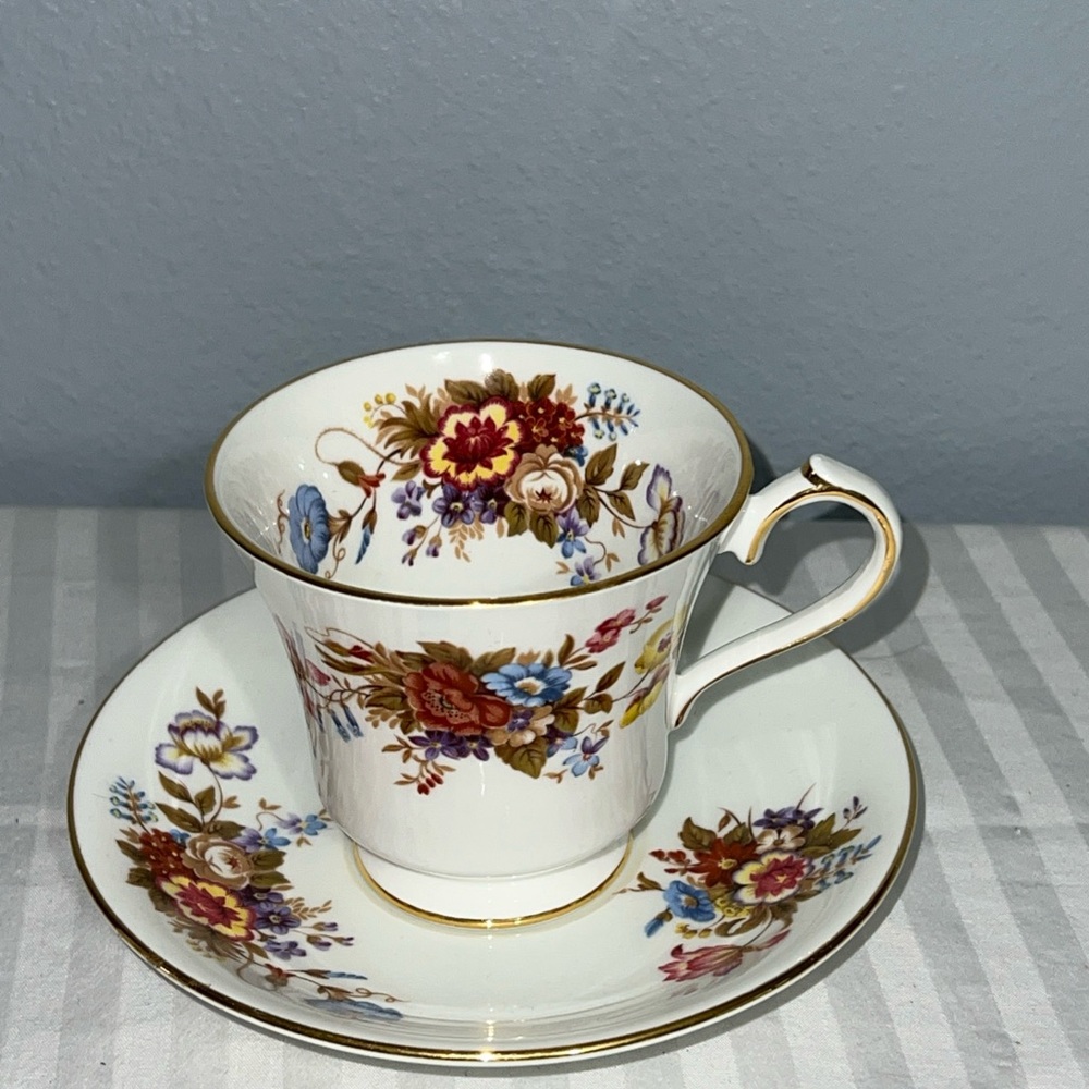 Vintage Aynsley Tea Cup Saucer Pink Rose “Summer Time” Bone China England #ed